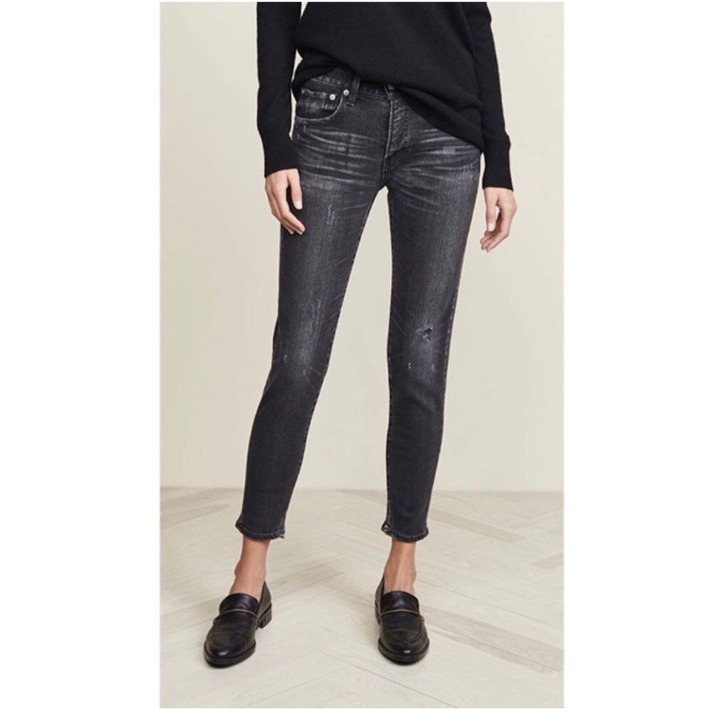 Moussy Vintage Velma Comfort Stretch Distressed Mid-Rise Ankle Jeans Size 27